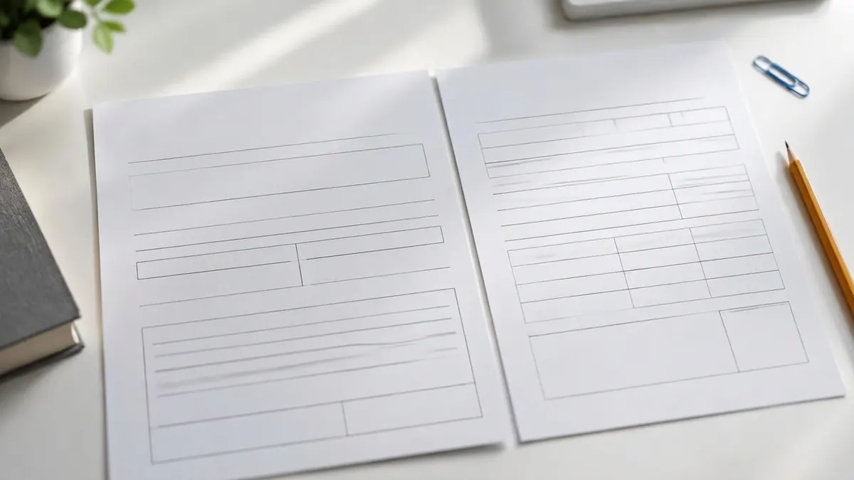 A divorce judgment page and a driver license application laid side by side