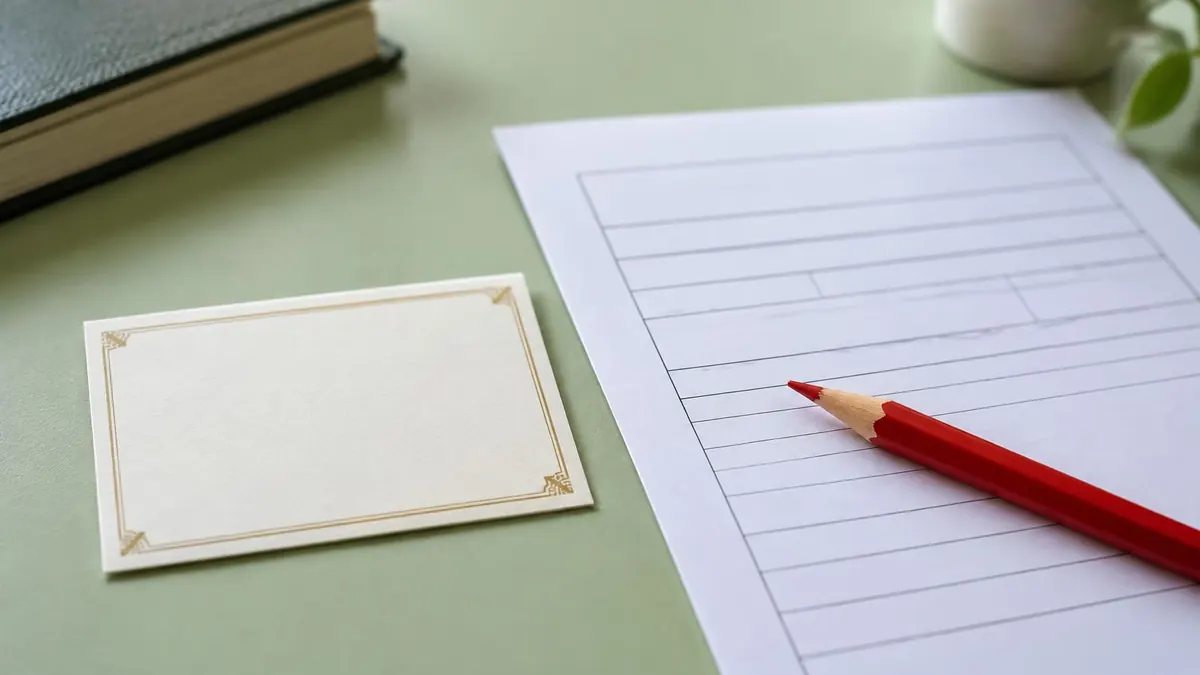 A small wallet-sized certificate abstract next to a school enrollment form and pencil